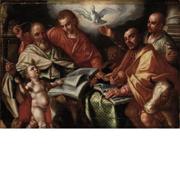 The Four Evangelists Writing the Gospels by 
																	Pieter Aertsen