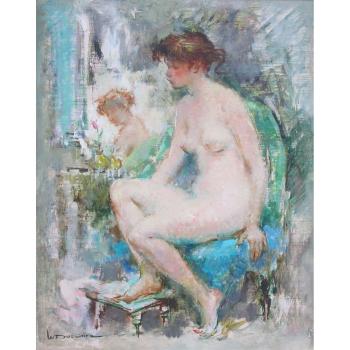 Seated Nude at Her Toilette by 
																	Maryse Ducaire