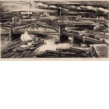 Harlem River Bridges by 
																	Elizabeth Olds