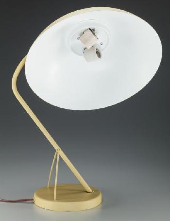 A Kurt Versen Enameled Metal Table Lamp For Nessen by 
																			Kurt Versen