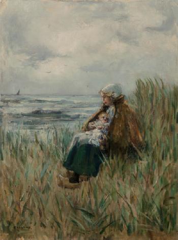 Woman with her Child by the Sea by 
																			Fokko Tadama