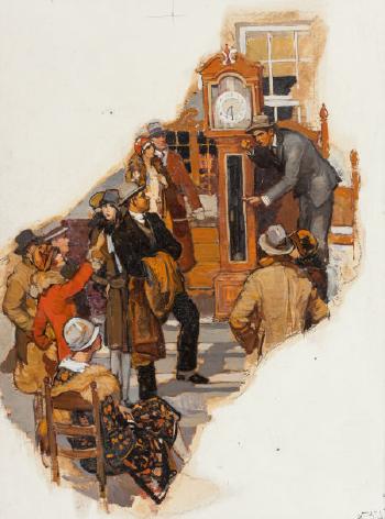 The Auction, probable interior illustration by 
																			Henry James Soulen