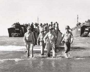 General Douglas MacArthur Landing in Luzon by 
																			Carl Mydans