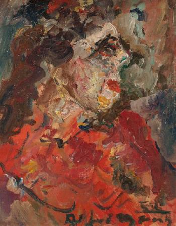 Portrait in Red by 
																			Alfred Morang