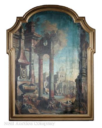 Capriccio Landscape with Classical Tombs Amid Ruins by 
																			Pietro Paltronieri