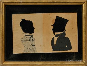 Double Hollow-cut Silhouette of Mr. and Mrs. Coombs by 
																	 Puffy Sleeve Artist