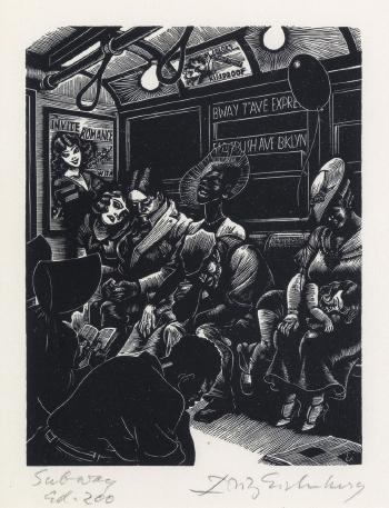 Subway (Sleep) by 
																	Fritz Eichenberg