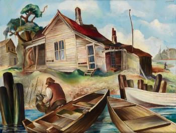 Untitled (Fisherman's House at River's Edge) by 
																	Robert Neal