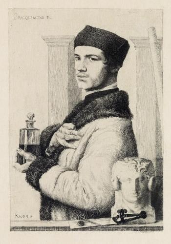 Portrait of Félix Bracquemond by 
																	Paul Adolphe Rajon