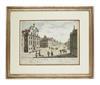 Pair of vue d'optique prints of Boston by 
																			Franz Xaver Habermann