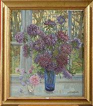 Vases de fleurs devant la fenêtre by 
																	Lydia Ostrova