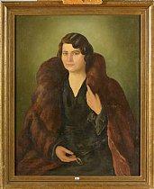 Portrait de femme au manteau de fourrure by 
																	Zygmunt Narkiewicz