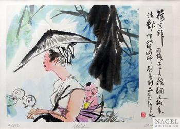 Frau mit Wickelkind by 
																	 Zhou Jun