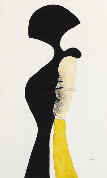 Abstrakte Figur Schwarz-gelb by 
																	Rainer Kuchenmeister