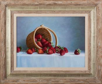 Still-life with Nantucket basket and strawberries by 
																	Cindy Procious