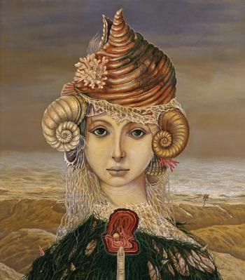 Girl with a conch shell by 
																	Baruch Elron