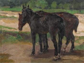 Pferde im Freien by 
																	Franz Jakob Elmiger