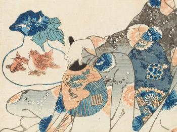 A Nobel Lady in Kimono by 
																			Utagawa Kunisada