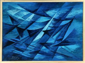 Abstrakte Komposition in Blau by 
																	Anton Elsinger