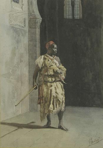 A Moorish guard by 
																			Pietro Gabrini