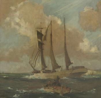 A schooner putting out from the south coast by 
																			William Hyams