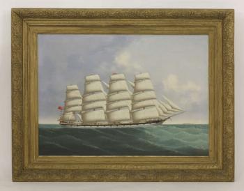 The four-masted clipper 'County of Edinburgh' under full sail by 
																			 Lai Fong