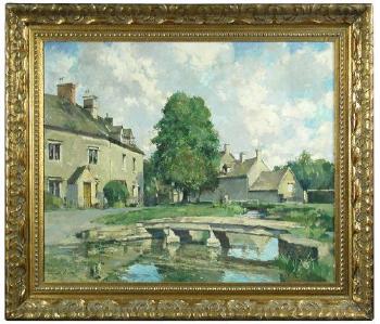 View of Bourton on the Water, Gloucestershire by 
																	Stanley Orchart