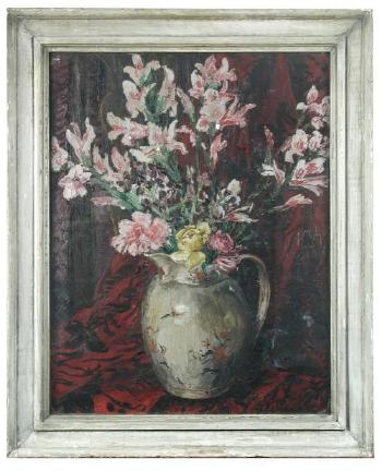 Still life of flowers in a vase by 
																			Basil Jonzen