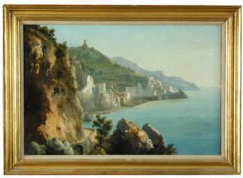 A View of Amalfi from the Positano Road by 
																			George Jones