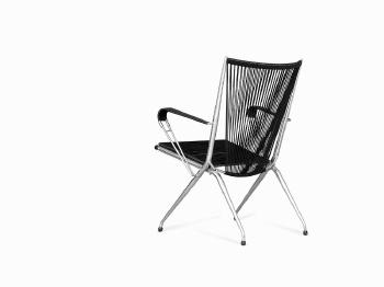 Pair of Folding Chrome Armchairs by 
																			Andre Monpoix