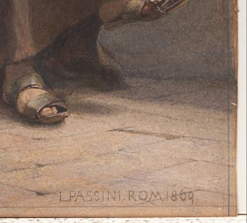 Monk sewing by 
																			Ludwig Johann Passini