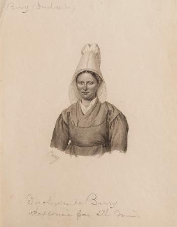 Portrait présumé de la duchesse de Berry par elle-même selon annotation et tradition familiale by 
																	Marie Caroline Duchess of Berry
