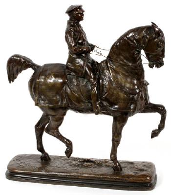 Equestrian figure by 
																			Emmanuel de Santa Coloma