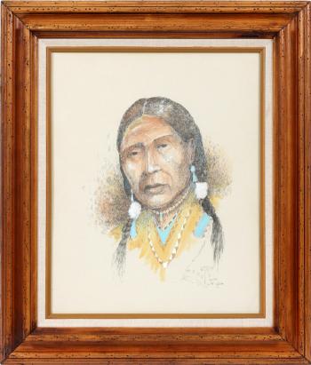 Native American Indian Portrait by 
																			William Zivic
