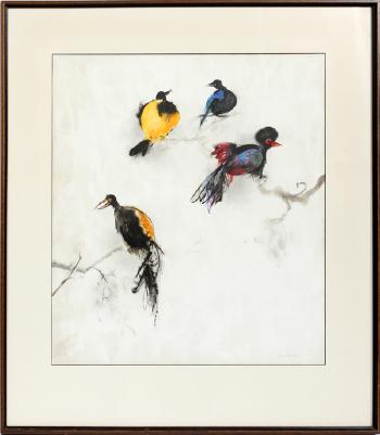 Birds on a perch by 
																			Richard Jerzy
