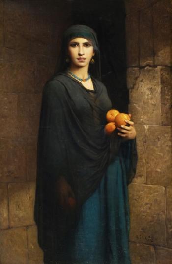 Jeune Egyptienne aux oranges by 
																			Charles Zacharie Landelle