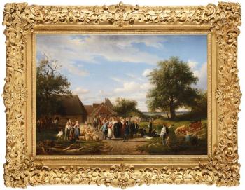 Visite de Louis Napoléon Bonaparte à la ferme du Coudray, à Brinon (Cher), lors d’un circuit en Sologne le 22 avril 1852 by 
																	Raymond Noel Esbrat