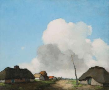 Landscape with farmhouses by 
																	Dirk Baksteen