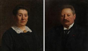 Portrait of a man and a woman by 
																	Edouard de Jans