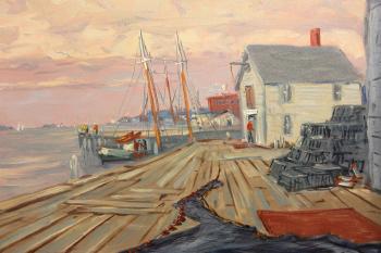 Harbor scene by 
																			Charles Stepule