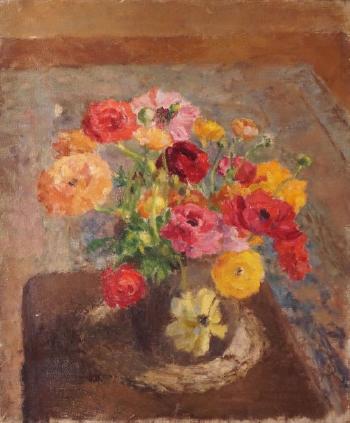Vase de fleurs by 
																	Ernest Quost