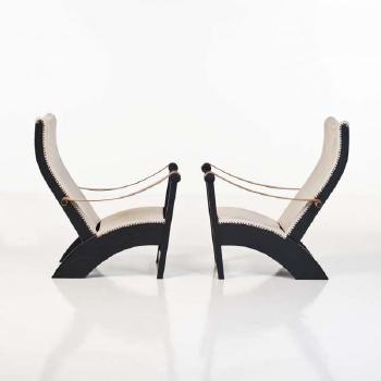 Paire de fauteuils by 
																	Mogens Voltelen