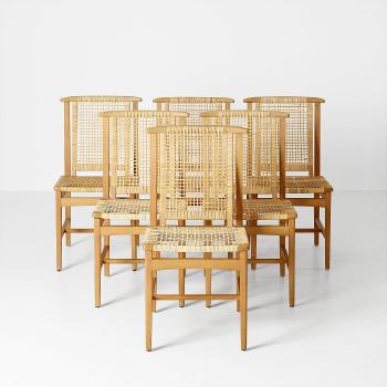A rare set of six dining chairs by 
																	Marianne von Munchow