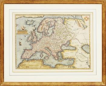 Kartor ur Theatrum Orbis Terrarum (5). Latinsk utgåva. Världskarta, Asien, Amerika, Afrika, Europa by 
																			Abraham Ortelius