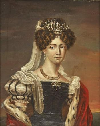 Porträtt föreställande drottning Josephina av Leuchtenberg by 
																			Erik Wahlbergson
