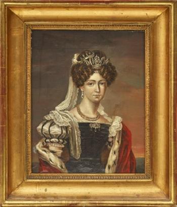 Porträtt föreställande drottning Josephina av Leuchtenberg by 
																			Erik Wahlbergson