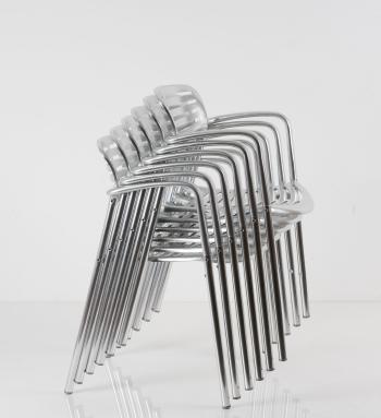 Six Toledo stackable chairs by 
																			Jorge Pensi