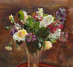 Summer flowers in a vase by 
																	Anna Louise Brigitte Syberg