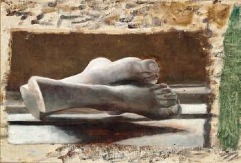 Study of a pair of crossed feet by 
																	Marie Kroyer