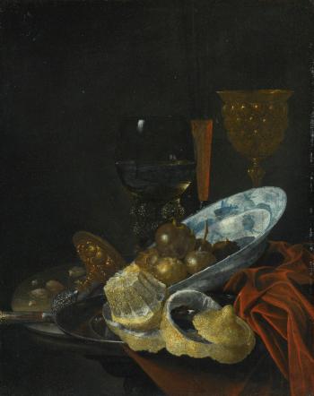 Still Life with a Lemon, Roemer, and Wan-li Porcelain Plate by 
																	Willem Kalf